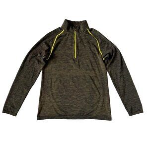 Lululemon Mens M Metal Vent Long Sleeve 1/2 Zip Pullover Shirt Top Green Yellow